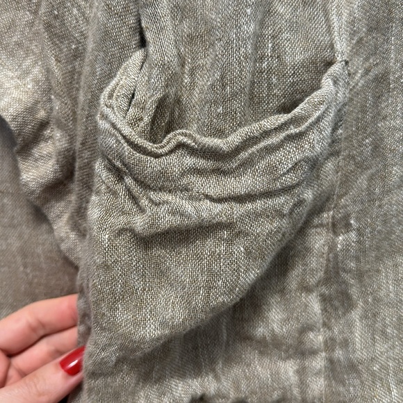 Eileen Fisher linen open drapey oatmeal linen tunic small - Picture 10 of 11